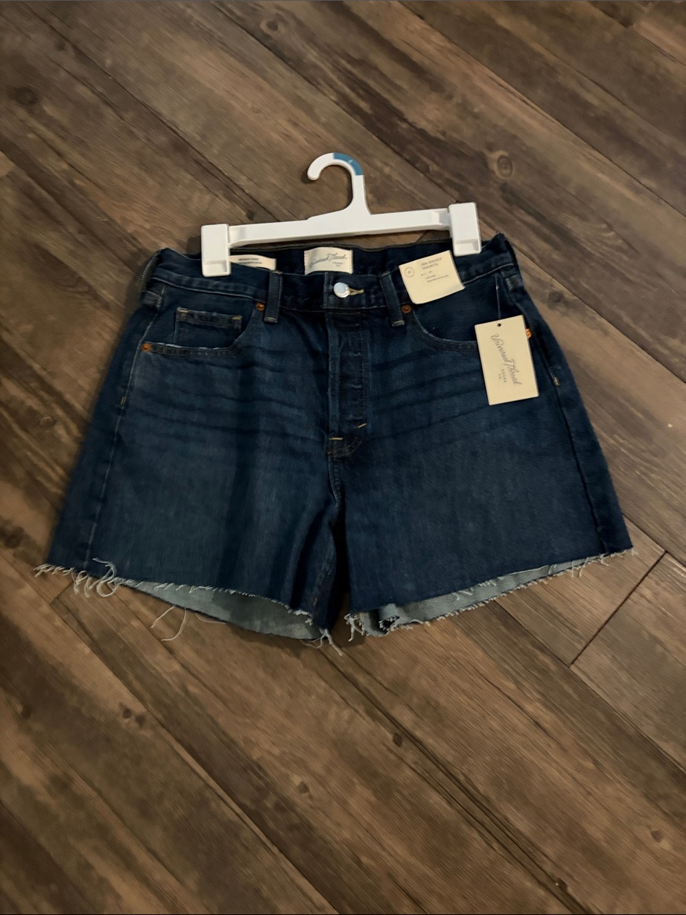 Universal Thread Dark Blue Raw-Hem Denim Shorts